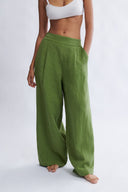 Eliza Faulkner Designs Inc. Yves Pant Green Linen