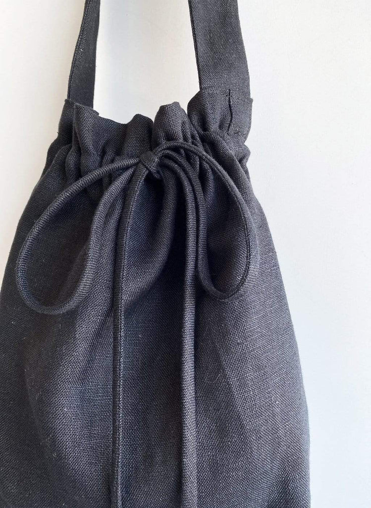 Eliza Faulkner Designs Inc. Black Linen Mini Bunni Bag