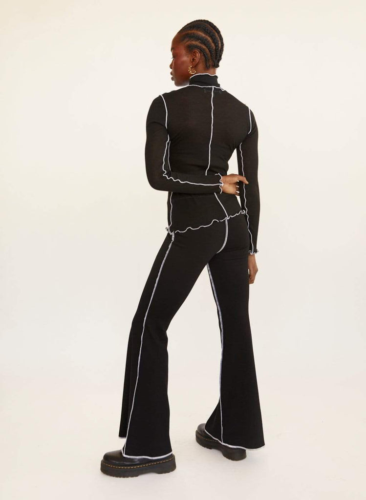 Eliza Faulkner Designs Inc. Black & White JoJo Flare Leggings