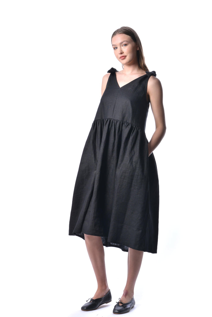 Eliza Faulkner Designs Inc. Dress Black Linen Bunni Dress