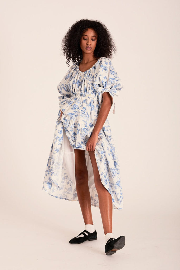 Eliza Faulkner Designs Inc. Dresses Jolen Dress Blue Toile De Jouy