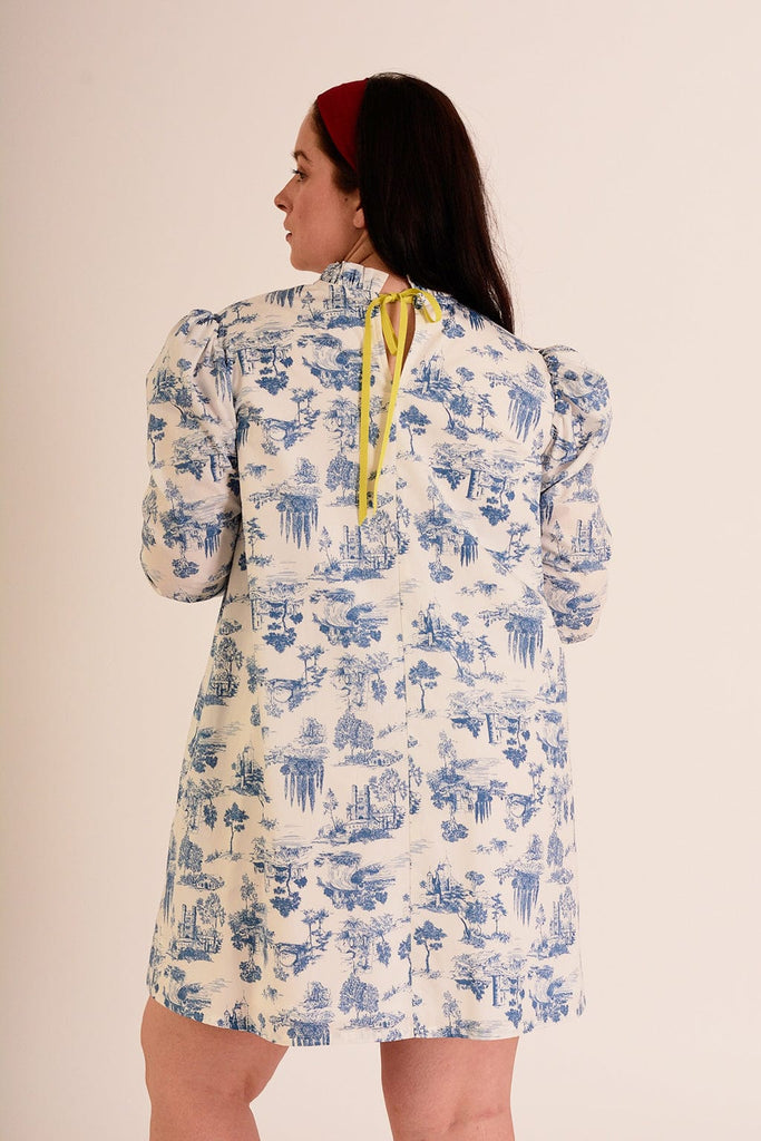 Eliza Faulkner Designs Inc. Dresses Luella Dress Blue Toile De Jouy