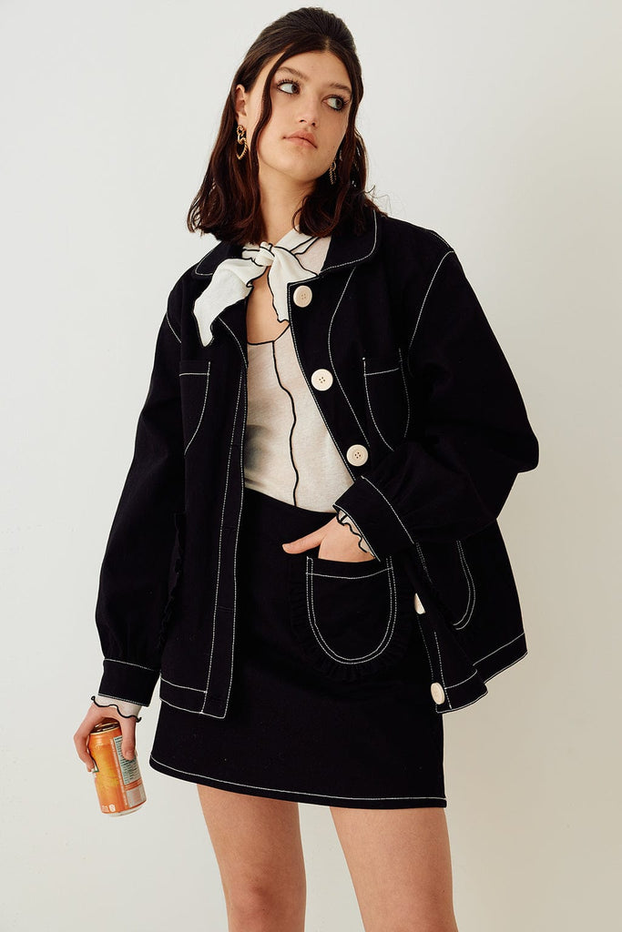 Eliza Faulkner Designs Inc. Jackets Work Jacket Black Twill