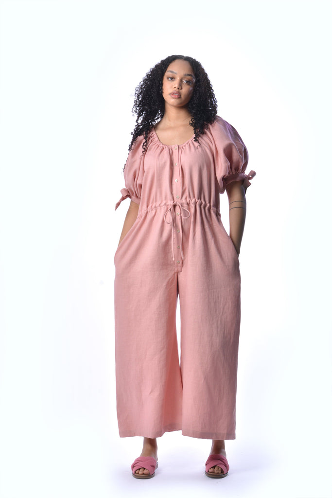 Eliza Faulkner Designs Inc. Jumpsuit Pink Linen Ramona Jumpsuit