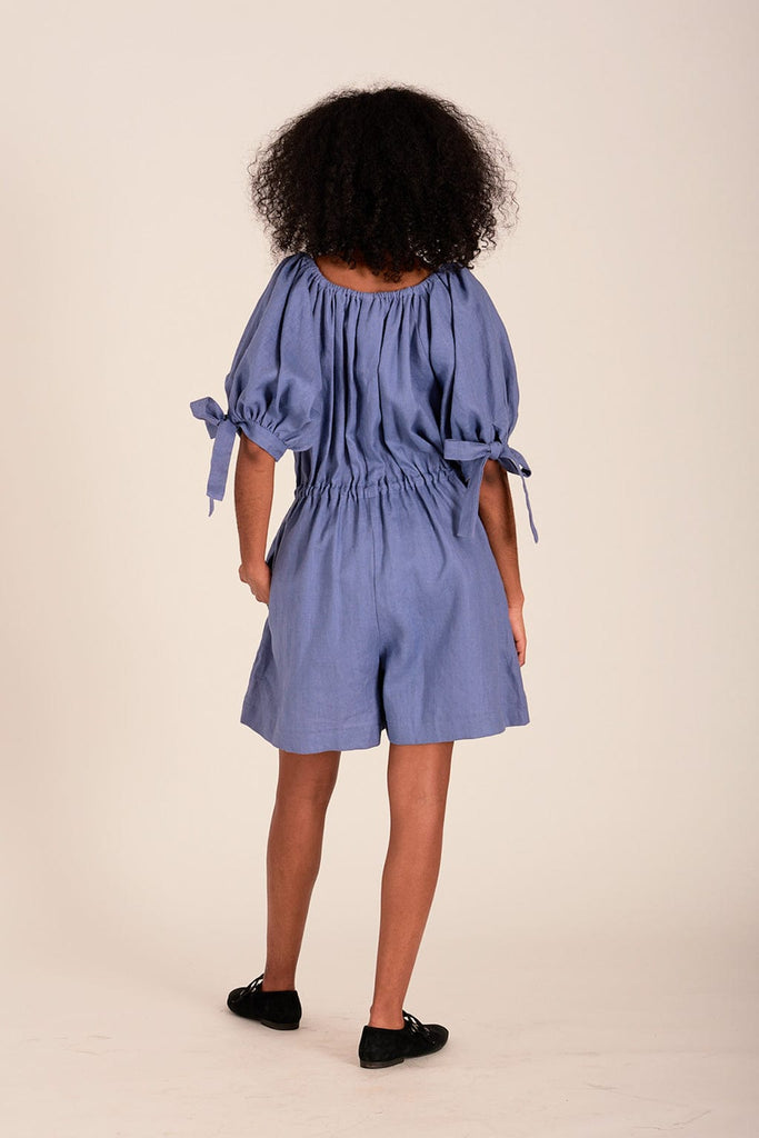 Eliza Faulkner Designs Inc. Jumpsuits Ramona Playsuit Periwinkle Blue Linen