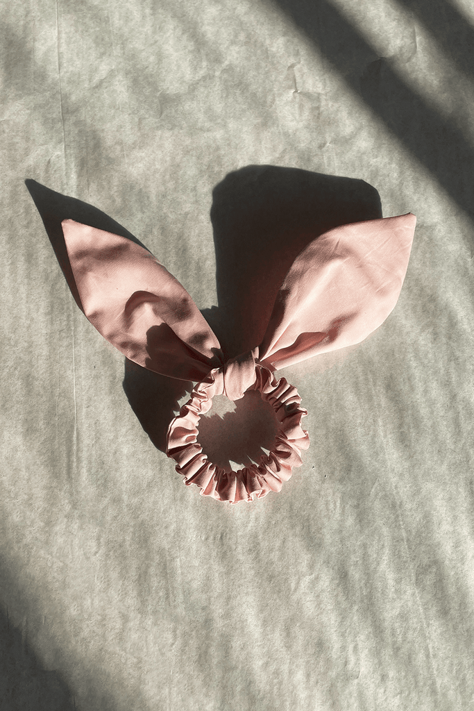Eliza Faulkner Designs Inc. Pink Cotton Bow-Tie 'Bunni' Scrunchie