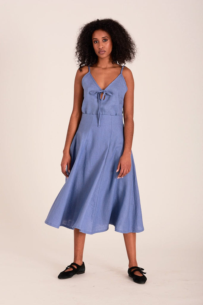 Eliza Faulkner Designs Inc. Skirts Berkley Skirt Periwinkle Blue Linen