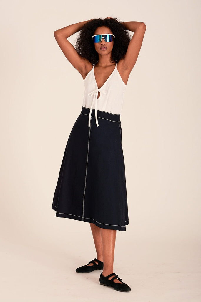 Eliza Faulkner Designs Inc. Skirts Winnie Skirt Navy Twill
