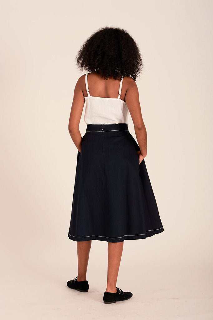 Eliza Faulkner Designs Inc. Skirts Winnie Skirt Navy Twill