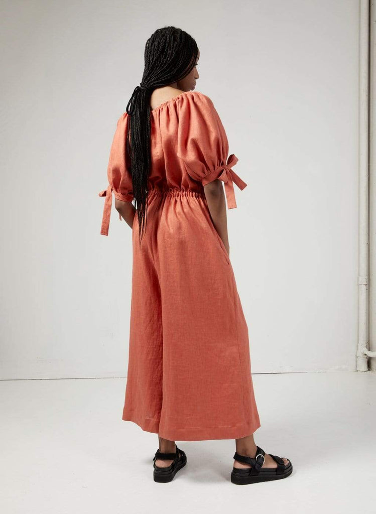 Eliza Faulkner Designs Inc. Terracotta Linen Jumpsuit