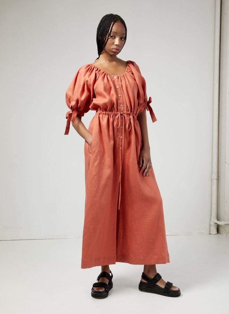 Eliza Faulkner Designs Inc. Terracotta Linen Jumpsuit