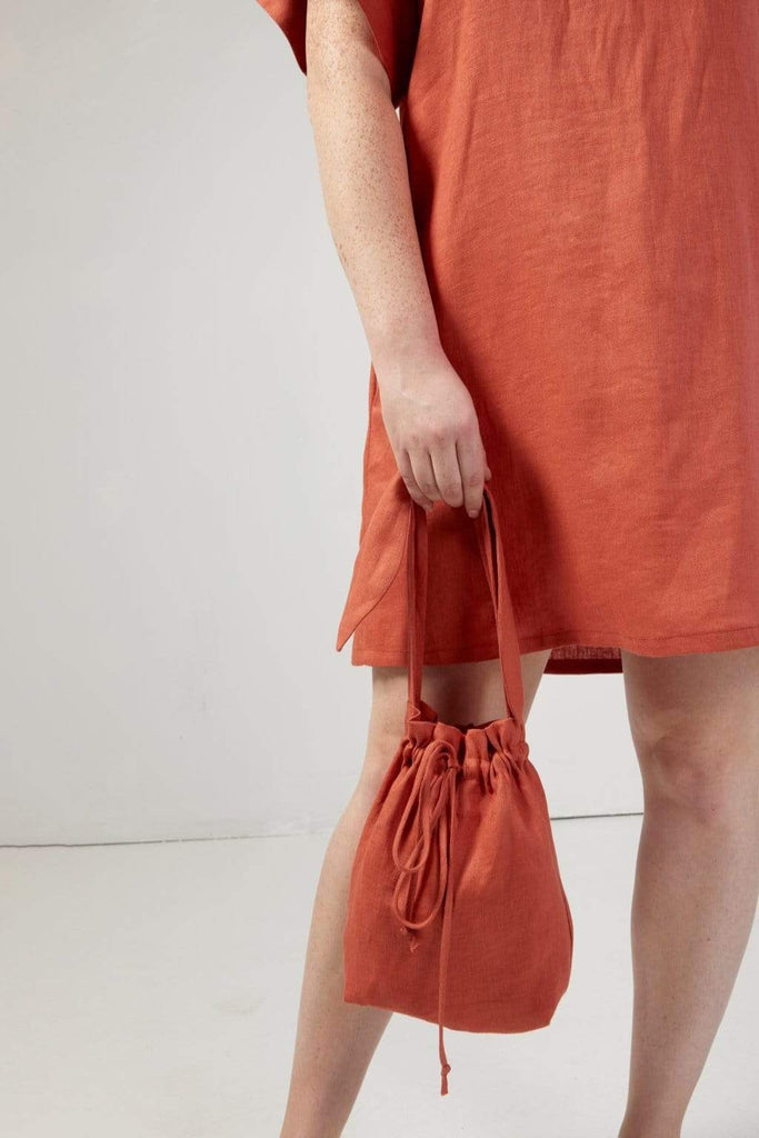 Eliza Faulkner Designs Inc. Terracotta Linen Mini Bunni Bag