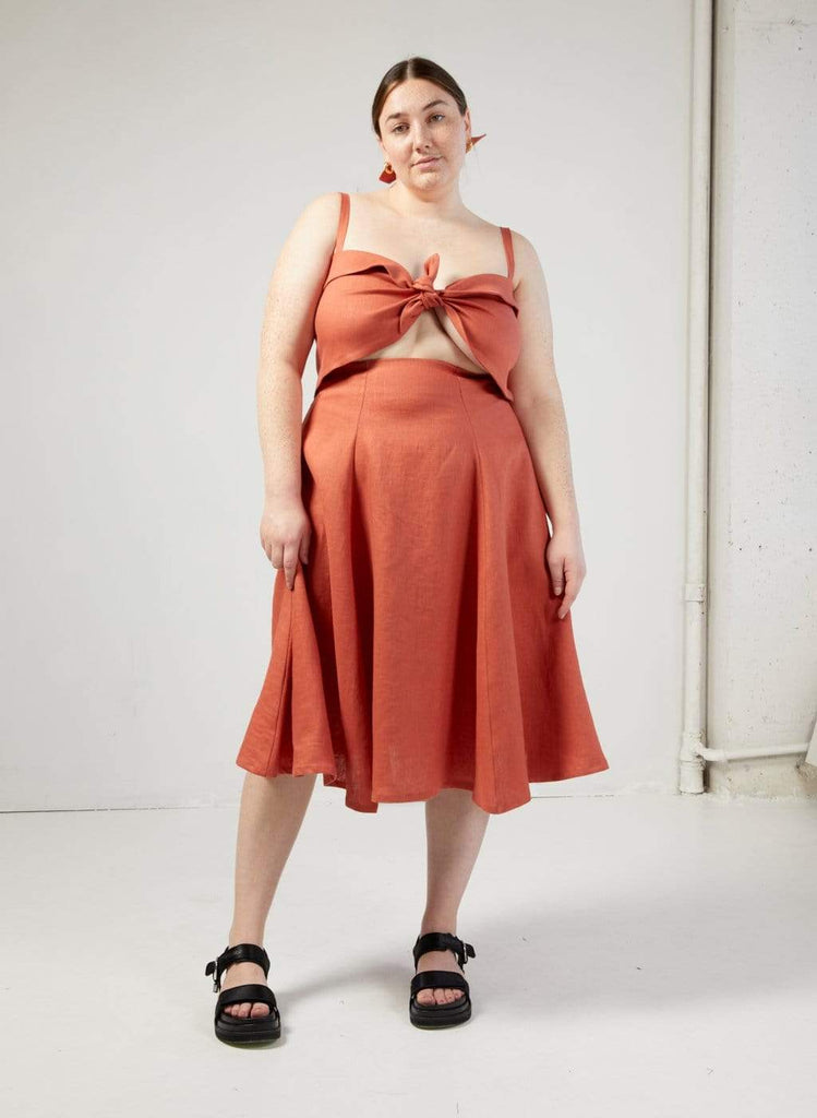 Eliza Faulkner Designs Inc. Terracotta Linen Molly Top