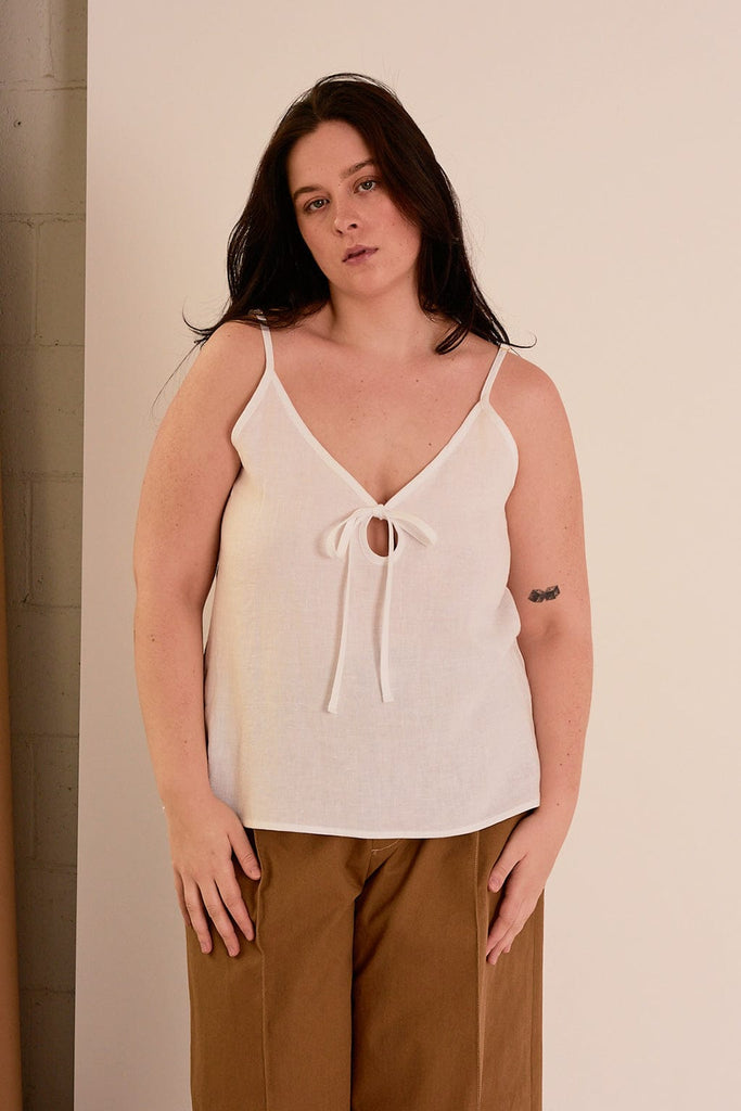 Eliza Faulkner Designs Inc. Tops Cami Slip Tank White Linen